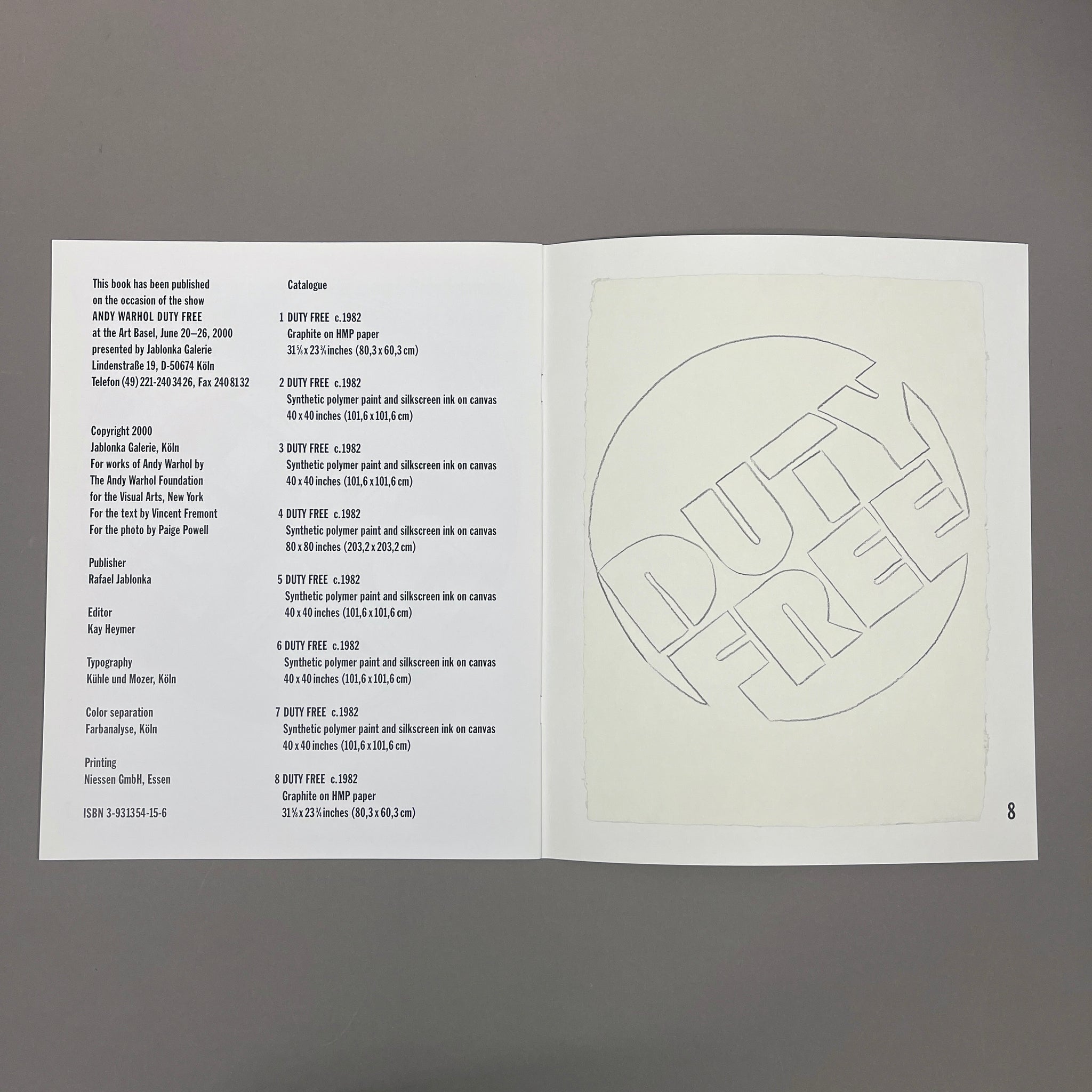 ANDY WARHOL – DUTY FREE